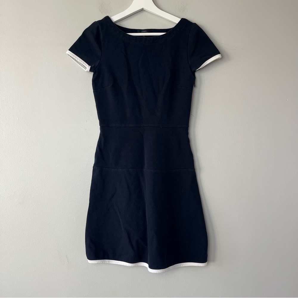 J. Crew Black White Trim Side Zipper Dress 00